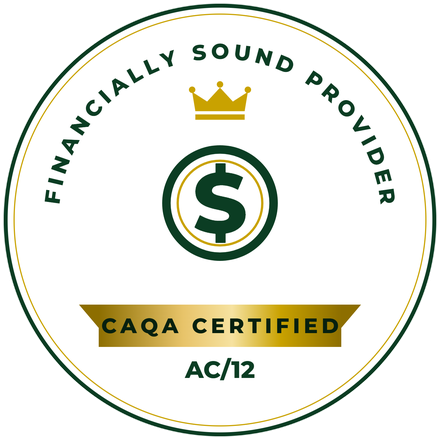 CAQA Certified logo indicating a financially sound provider.